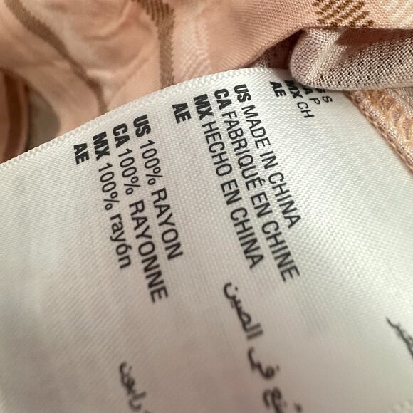 NEW! Mens AND NOW THIS Button Down Shirt Striped Peachy Small Rayon Collared - Picture 6 of 9